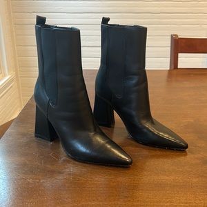 Black Block Heeled Booties Marc Fischer